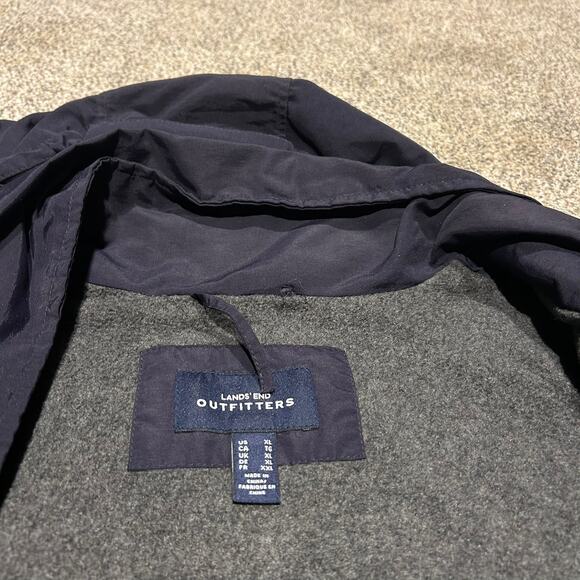 Lands' End Men's Navy Blue Full Zip Hooded Lined Jacket - Size XL - Picture 5 of 7